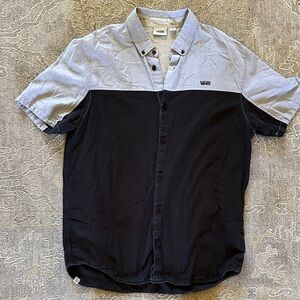 Vans Men's Two-Tone Black and Gray Shirt
